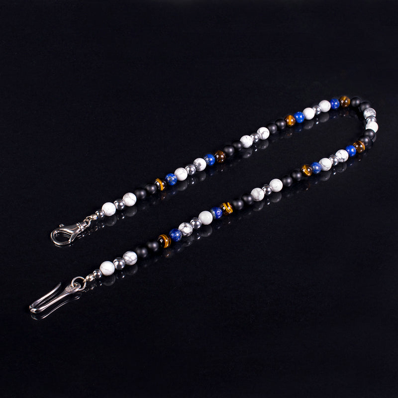 Privilege 925 Gentleman Óralánc - Matt Ónix -  Lápisz Lazuli – Howlit – Tigrisszem – Ezüst Hematit