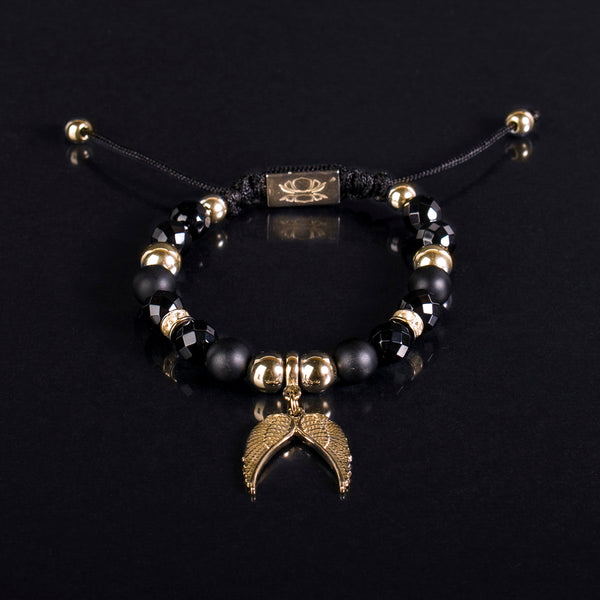 Privilege 925 Limited Angel Wing - Matte Onyx - Golden Hematite - Faceted Onyx