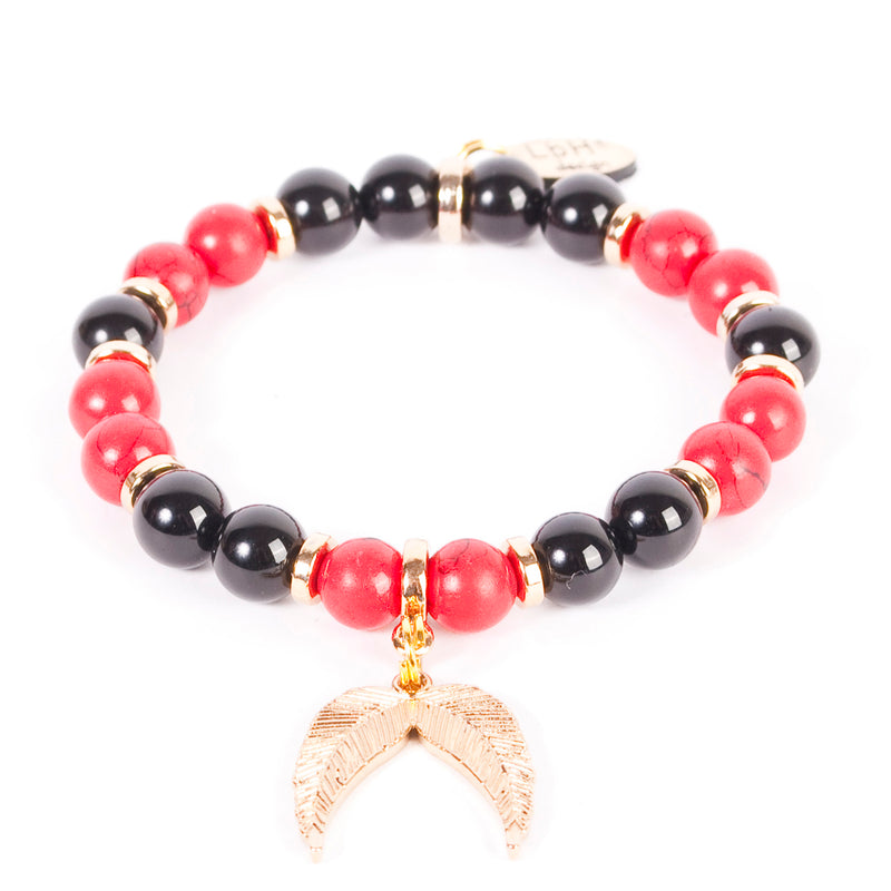 RED HOWLITE - ONYX - ANGEL WING GOLD