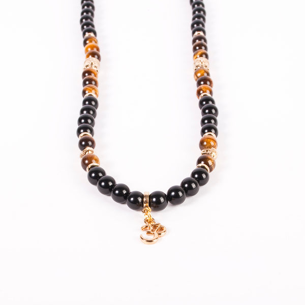 Ohm - Buddha Necklace Set - Tiger's Eye - Onyx