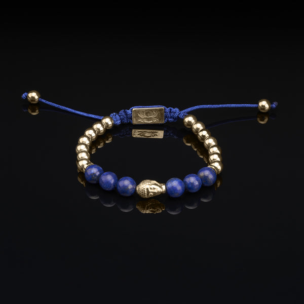 Lápisz Lazuli - Arany Hematit - Buddha 925 Arany