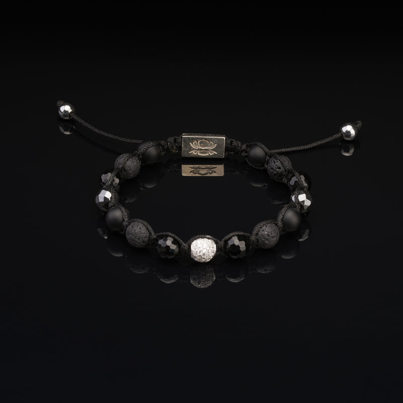 Privilege 925 - "Big Boy 8mm" - Faceted Hematite - Faceted Onyx - Lava Stone - Matte Onyx