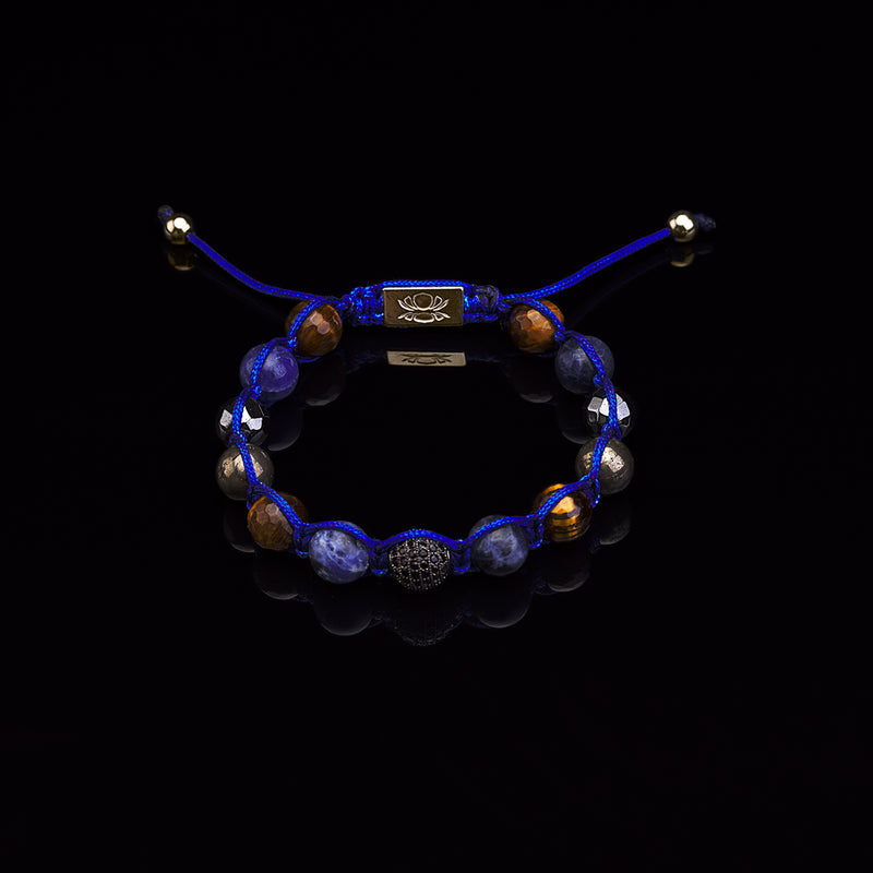 Privilege 925 - "Big Boy 10mm" - Faceted Tiger's Eye - Sodalite - Pyrite - Faceted Hematite-Gold