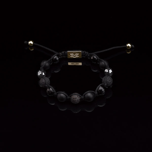 Privilege 925 - "Big Boy 10mm" -Matte Onyx-Faceted Onyx-Lava-Faceted Hematite-Gold