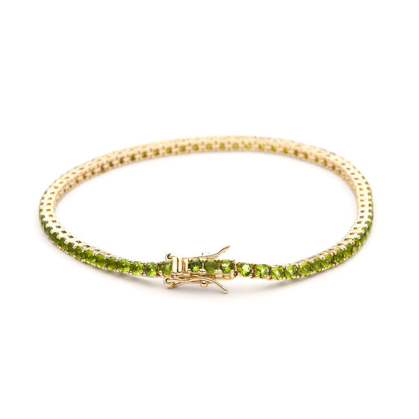 Privilege 925 Tennis Bracelet - Olive Green Zirconia
