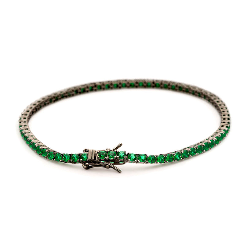 Privilege 925 Tennis Bracelet - Dark Green Zirconia