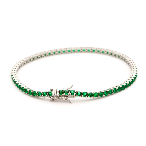 Privilege 925 Tennis Bracelet - Dark Green Zirconia
